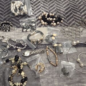 Elegant Black, Silver, and Gold Women's Jeweley Bundle